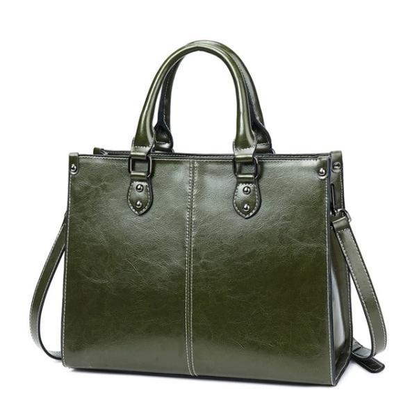 army green leather cross body handbags with top handles