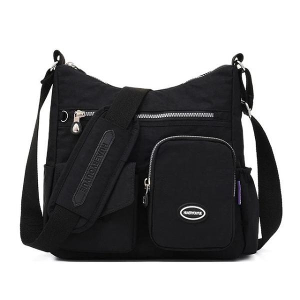 Black crossbody shoulder bag for women