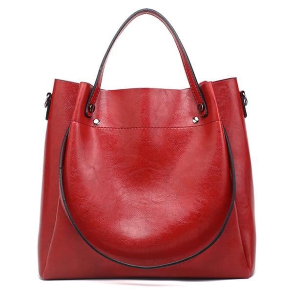 Red vegan tote bags with crossbody strap