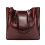 Burgundy leather tote bags with zipper closure