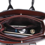 Triple strorage pocket compartment handbag