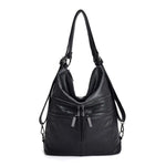 Black leather crossbody backpack bag