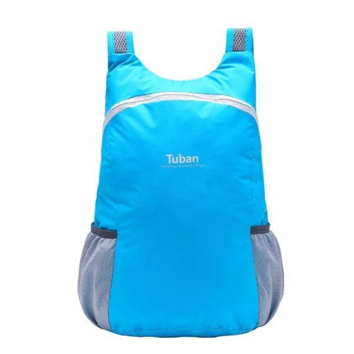 Sky blue foldable backpack waterproof