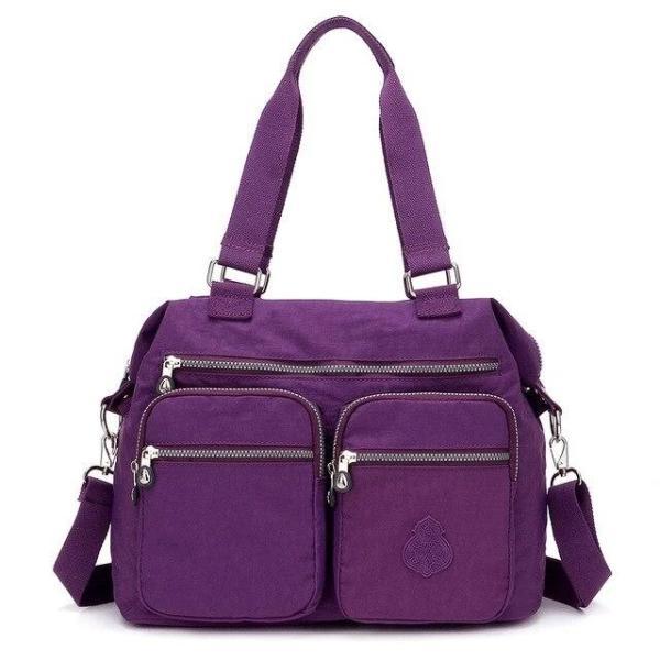 Purple messenger tote bag crossbody nylon for women