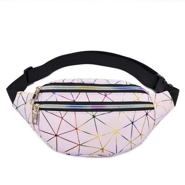 pink holographic fanny pack