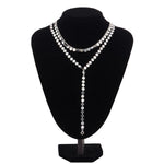 Silver Choker necklace with pendant with rhinestone