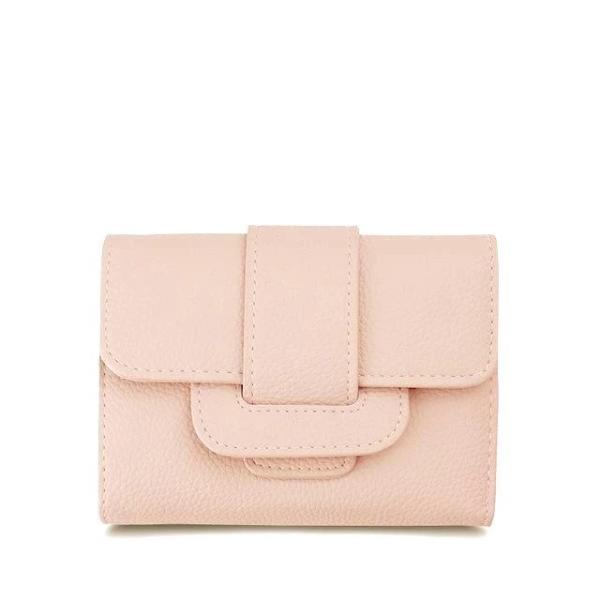 Pink small trifold wallet for women