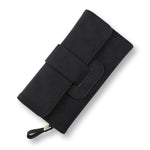 Black leather trifold wallet womens