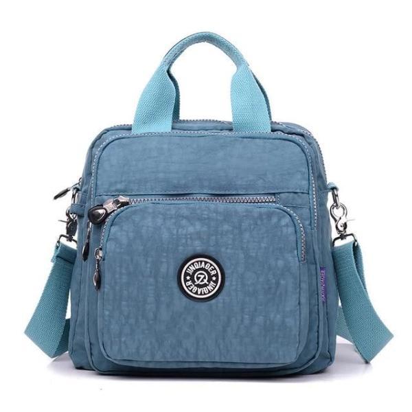 Blue gray backpack purse crossbody nylon women bag