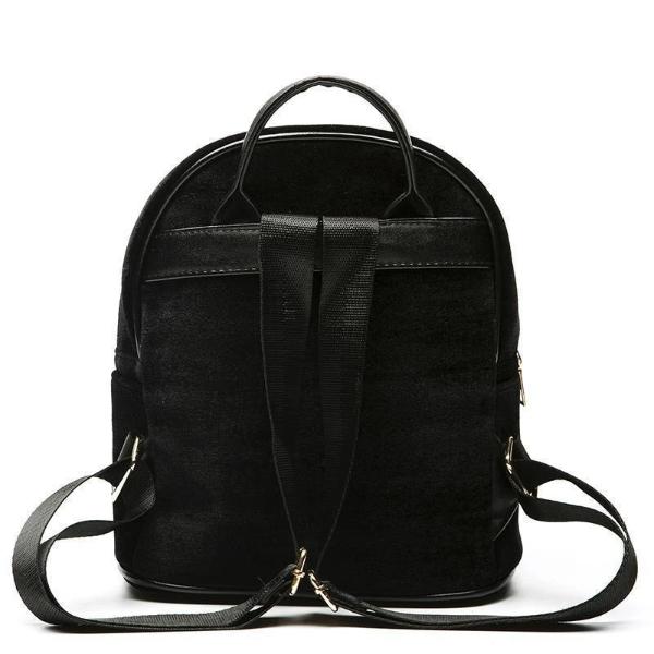 Rear of Small velvet backpack