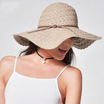 Khaki cute summer cotton hats for women with leather band