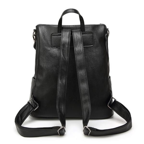 Black backpack with adjuatble strap
