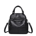 Black vegan leather convertible backpack purse