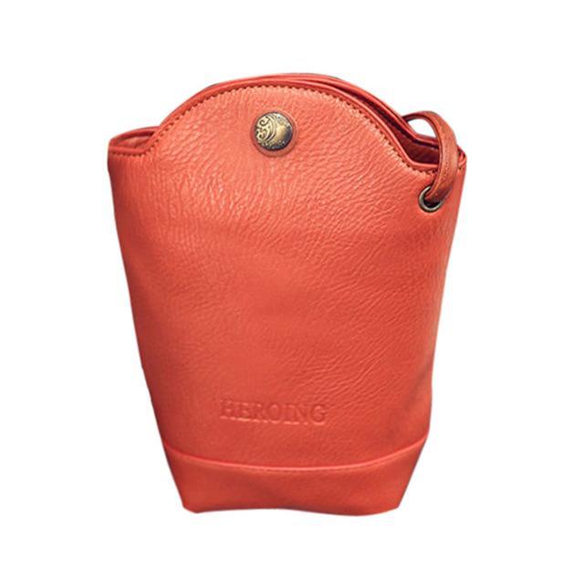 Orange crossbody phone bucket bag