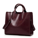 Chocolate womens leather tote bag