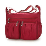 Red lightweight nylon crossbody bag