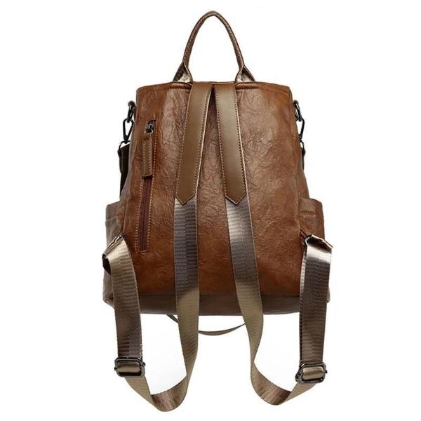 brown Vintage backpack with back zipper