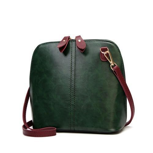Green crossbody bag vintage leather