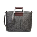 Gray small tote bags leather