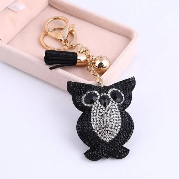 Black owl keychain