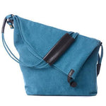 Blue canvas crossbody shoulder bag