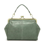 Green Vintage leather purses with crossbody strap and wristlet