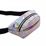 pvc holographic silver fanny pack