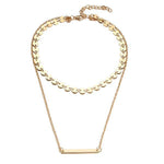 Gold Horizontal bar necklace with coins choker