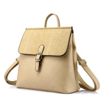 Beige Convertible leather backpack tote
