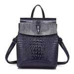 Blue crocodile backpack purse