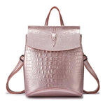Pink crocodile backpack purse