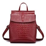 Red crocodile backpack purse