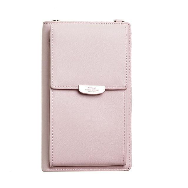 Pink crossbody cell phone purse