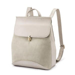 Gray Leather backpack with convertible shoulder strap