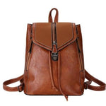 Brown leather convertible backpack purse with crossbody strap