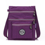 Purple small nylon crossbody bag 