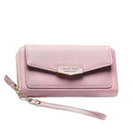 Pink wallet with large front pocket