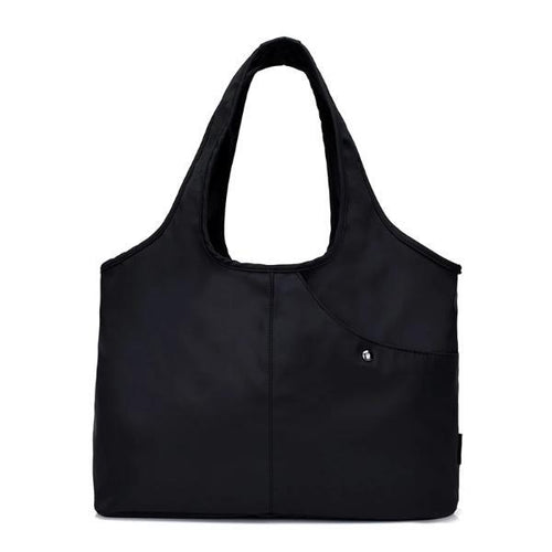 Black nylon tote bag waterproof umbrella compartment