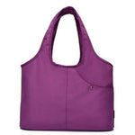Purple nylon tote bag waterproof umbrella compartment