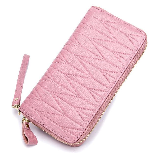 Pink credit card holder rfid wallet womens