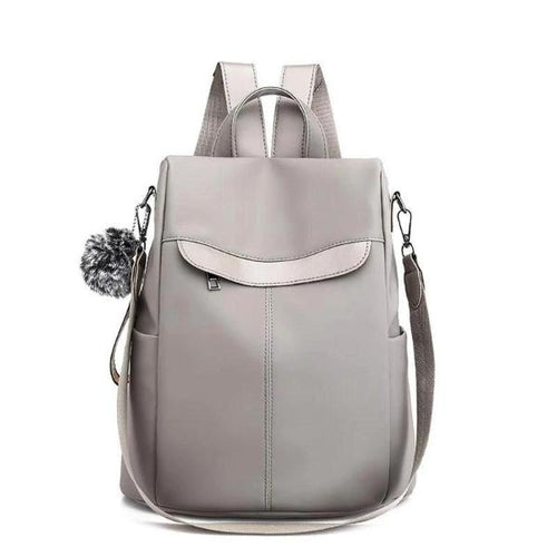 Gray women's nylon backpack 