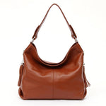 Brown leather crossbody bag large hobo purse