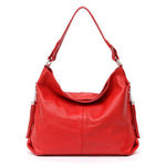 Red leather crossbody bag large hobo purse