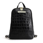 Black alligator leather backpack with convertible strap