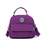Purple small convertible backpack purse nylon