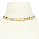 Gold chain choker necklace back view