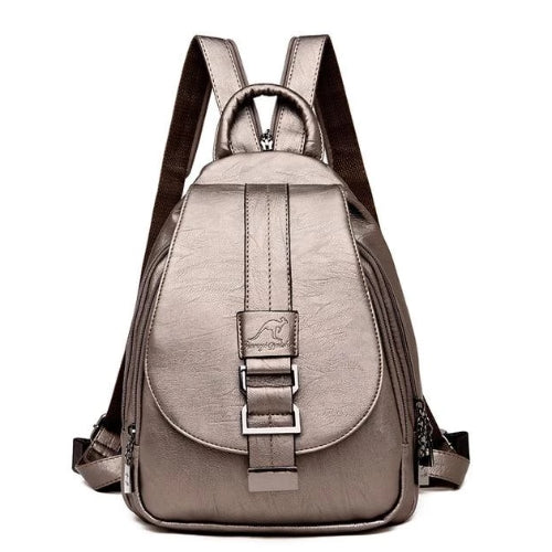 Bronze backpack sling bag leather women