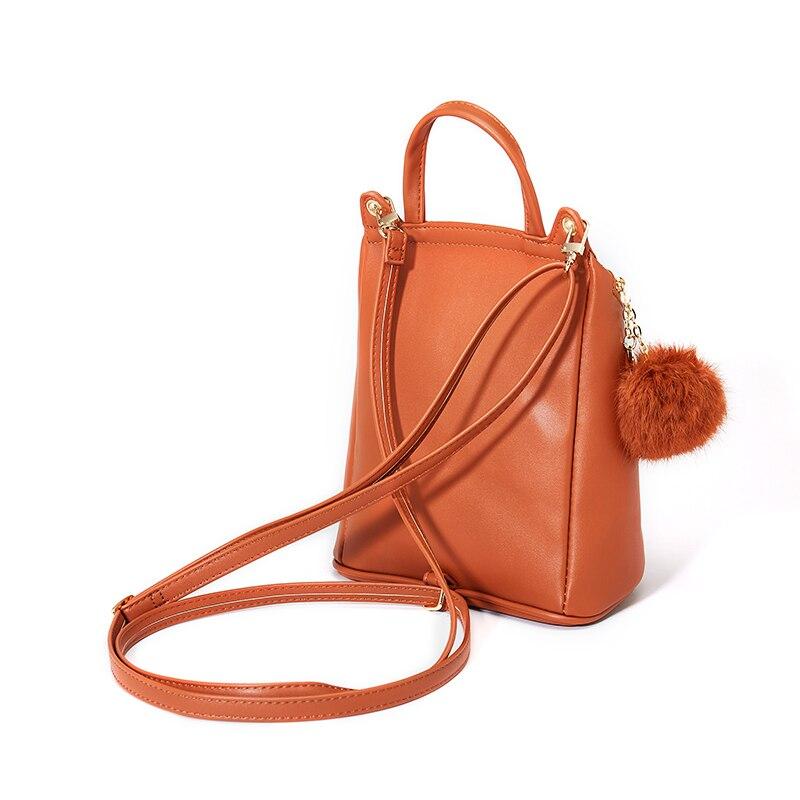 Side View Orange Color Fashion Backpack Purse for Women