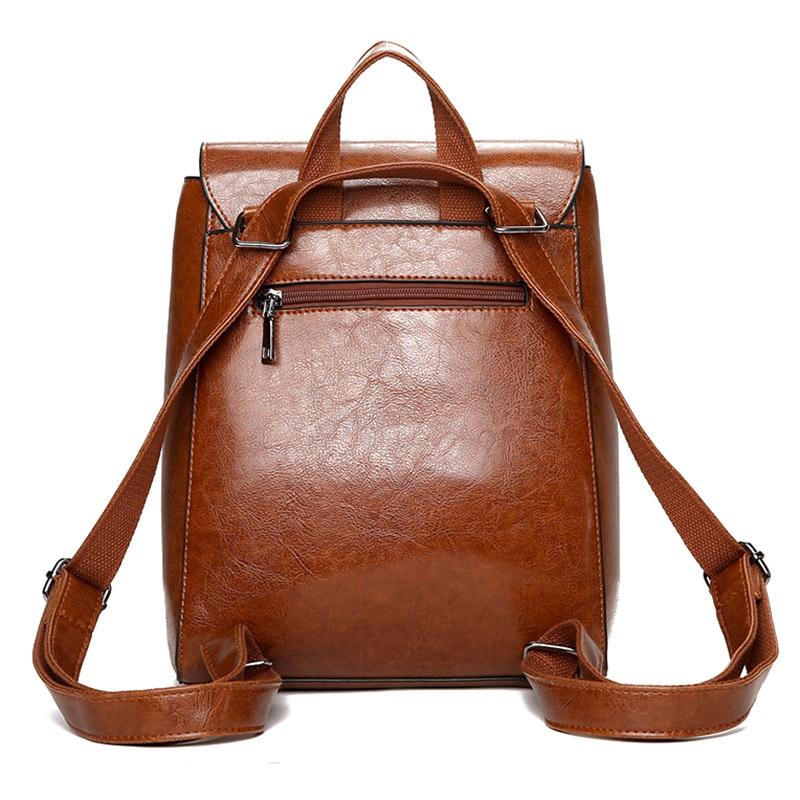 Convertible strap of leather backpack purse