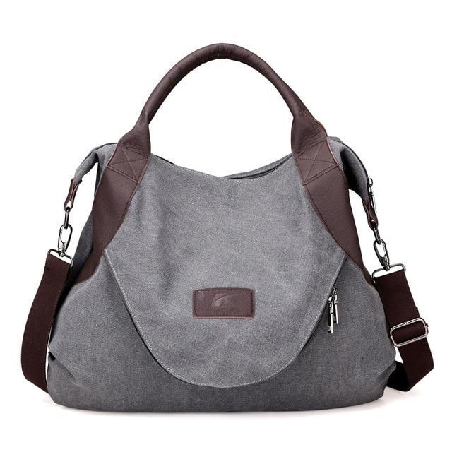 grey canvas messenger bag women